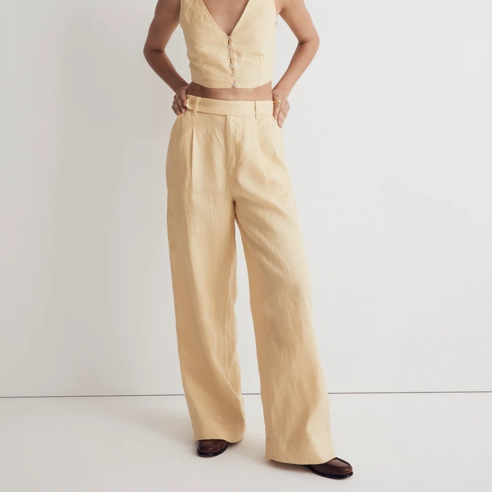 Madewell Harlow Wide-Leg Pant in 100% Linen, US Size 6